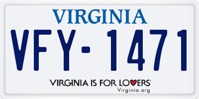 VA license plate VFY1471