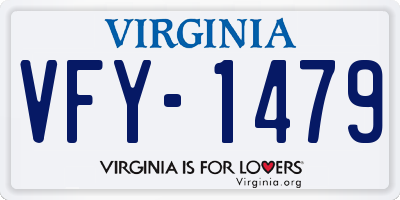 VA license plate VFY1479