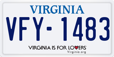 VA license plate VFY1483