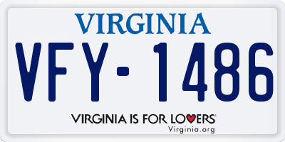 VA license plate VFY1486