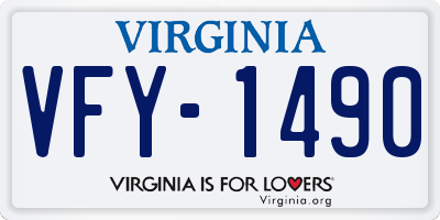 VA license plate VFY1490