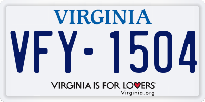 VA license plate VFY1504