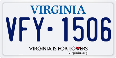 VA license plate VFY1506