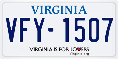 VA license plate VFY1507