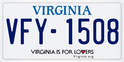 VA license plate VFY1508