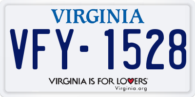 VA license plate VFY1528