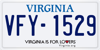 VA license plate VFY1529