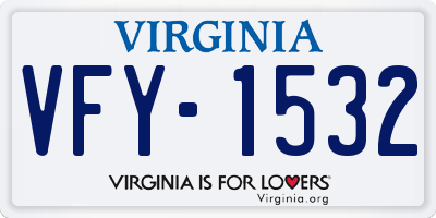VA license plate VFY1532