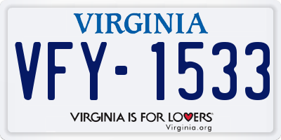 VA license plate VFY1533