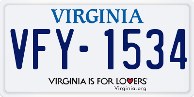 VA license plate VFY1534