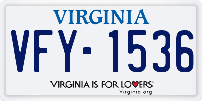 VA license plate VFY1536