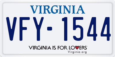 VA license plate VFY1544