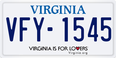 VA license plate VFY1545