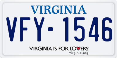 VA license plate VFY1546
