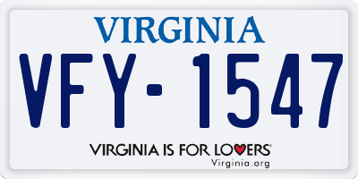 VA license plate VFY1547