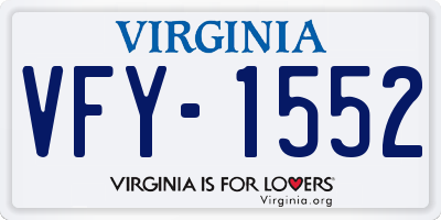 VA license plate VFY1552