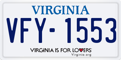 VA license plate VFY1553