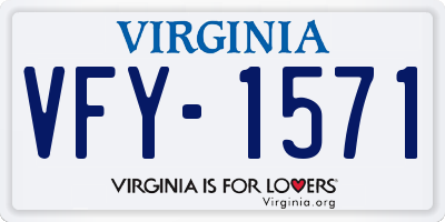 VA license plate VFY1571