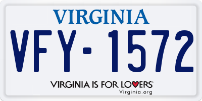 VA license plate VFY1572