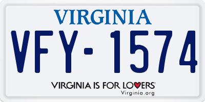 VA license plate VFY1574