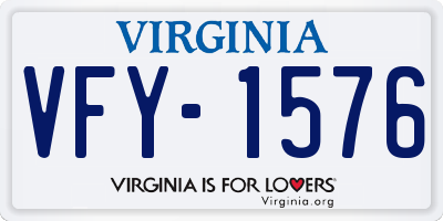 VA license plate VFY1576