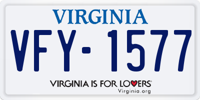 VA license plate VFY1577