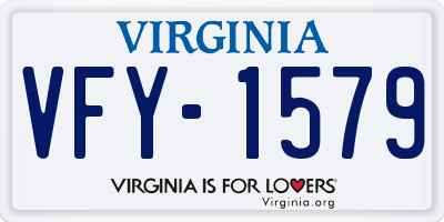 VA license plate VFY1579