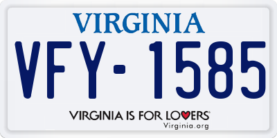 VA license plate VFY1585