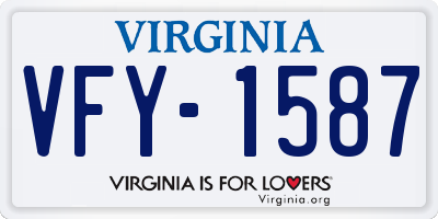 VA license plate VFY1587
