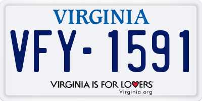 VA license plate VFY1591
