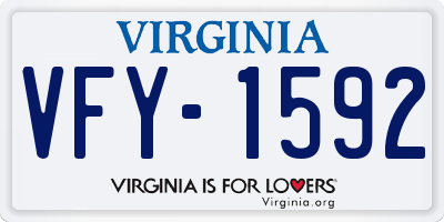 VA license plate VFY1592