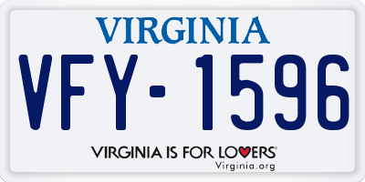 VA license plate VFY1596
