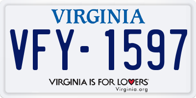 VA license plate VFY1597