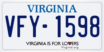 VA license plate VFY1598