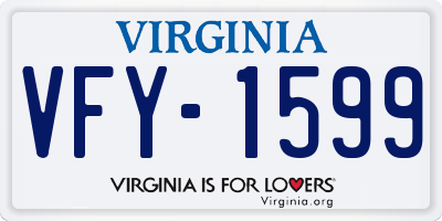VA license plate VFY1599