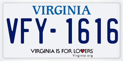 VA license plate VFY1616