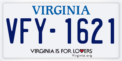 VA license plate VFY1621