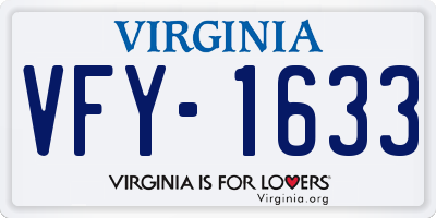 VA license plate VFY1633