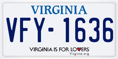 VA license plate VFY1636