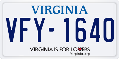 VA license plate VFY1640