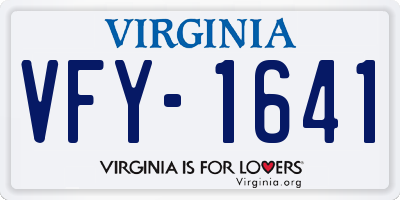 VA license plate VFY1641