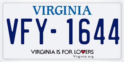 VA license plate VFY1644