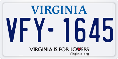 VA license plate VFY1645