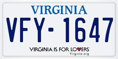 VA license plate VFY1647