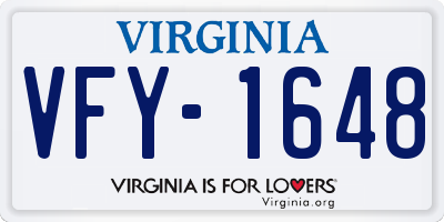 VA license plate VFY1648