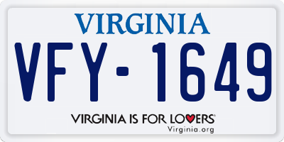 VA license plate VFY1649