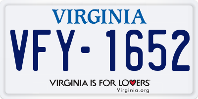 VA license plate VFY1652