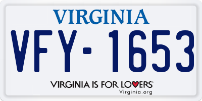 VA license plate VFY1653