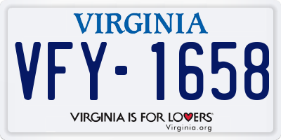 VA license plate VFY1658