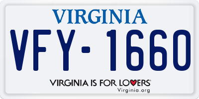 VA license plate VFY1660